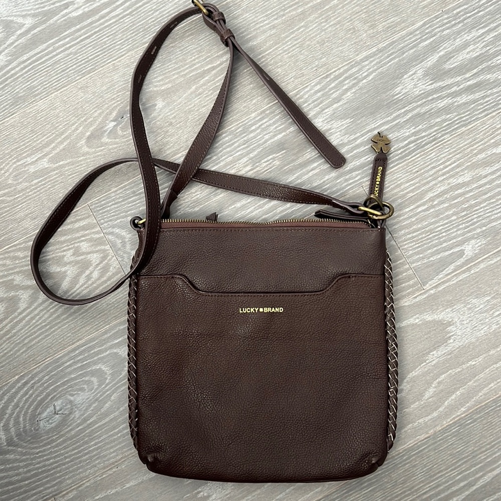 LUCKY BRAND Leather Brown Crossbody Bag Adjustable